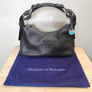 Dooney & Bourke East West Slouchy Shoulder Bag Dark Brown Pebbled Leather